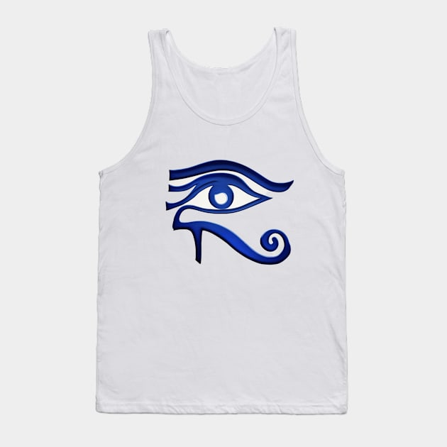 Eye of Horus Royal Blue Shadow Silhouette Anime Style Collection No. 227 Tank Top by cornelliusy